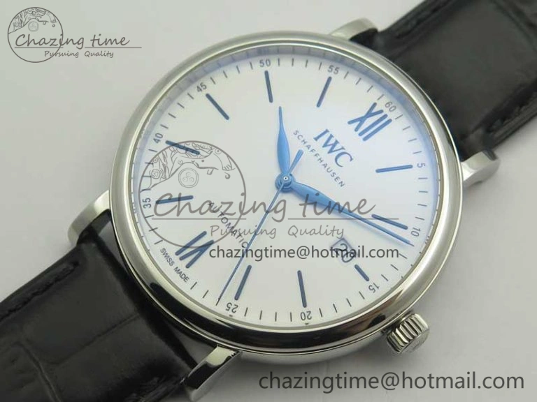TravelReady Portofino Automatic Edition “150 Years” MKF White Dial on Black Leather Strap MIYOTA 7188