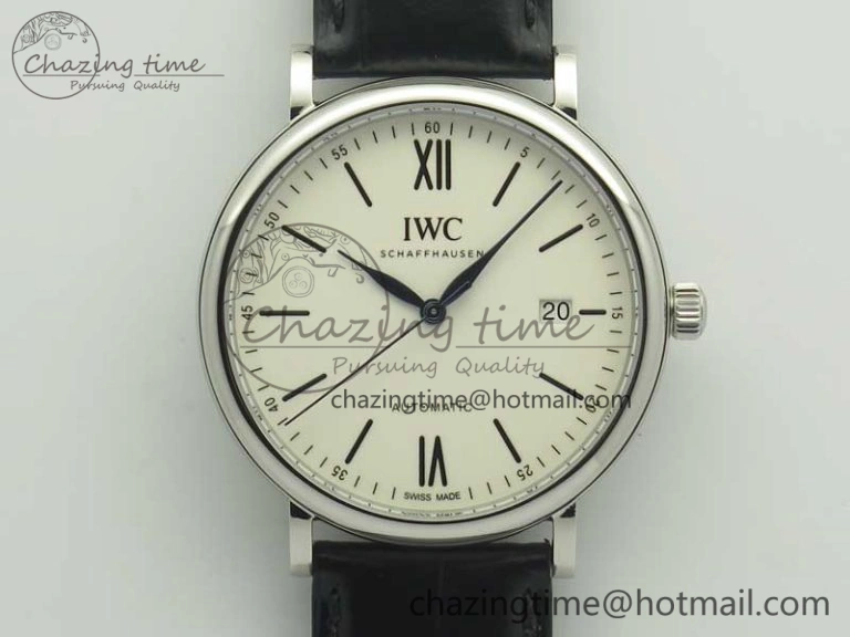 TravelReady Portofino Automatic Edition “150 Years” MKF White Dial on Black Leather Strap MIYOTA 7188
