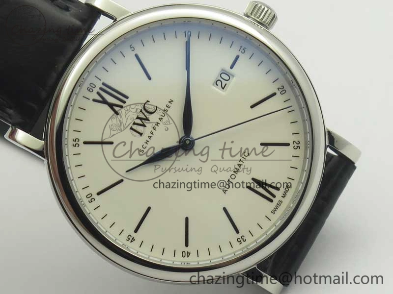 TravelReady Portofino Automatic Edition “150 Years” MKF White Dial on Black Leather Strap MIYOTA 7188