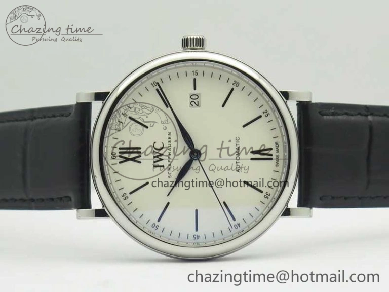 TravelReady Portofino Automatic Edition “150 Years” MKF White Dial on Black Leather Strap MIYOTA 7188