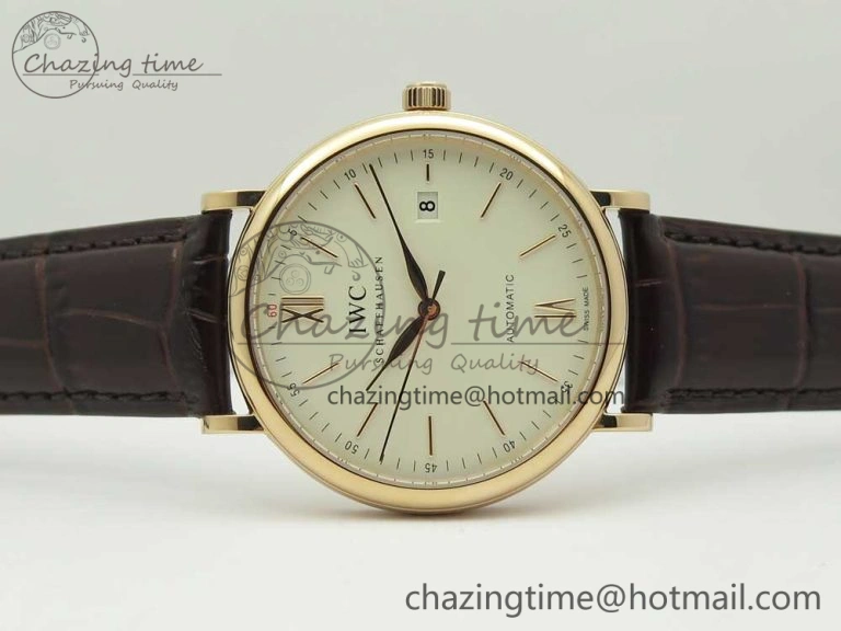 Portofino Automatic RG FKF 1:1 Best Edition White Dial on Brown Leather Strap A Attractive 7140