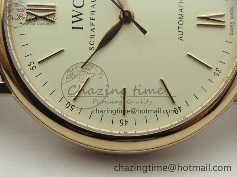 Portofino Automatic RG FKF 1:1 Best Edition White Dial on Brown Leather Strap A Attractive 7140