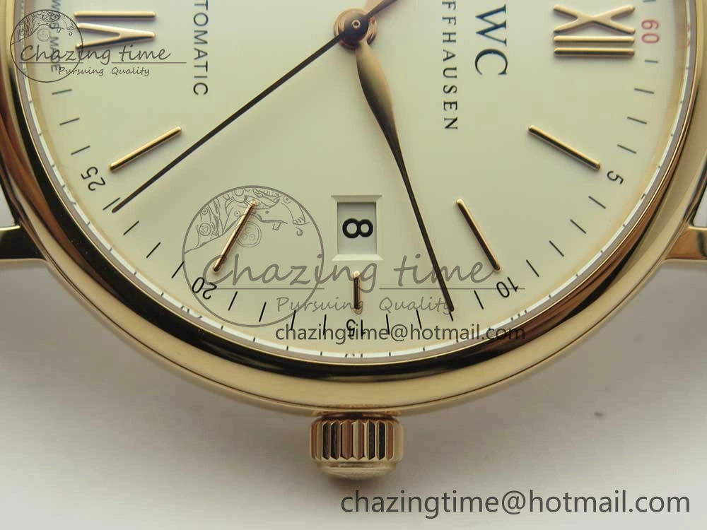 Portofino Automatic RG FKF 1:1 Best Edition White Dial on Brown Leather Strap A Attractive 7140