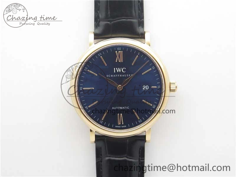Functional Portofino Automatic RG IW356522 FKF 1:1 Best Edition Blue Dial on Black Croco Strap A 7109