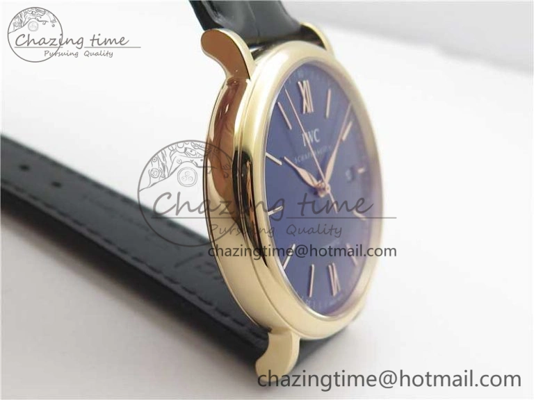 Functional Portofino Automatic RG IW356522 FKF 1:1 Best Edition Blue Dial on Black Croco Strap A 7109