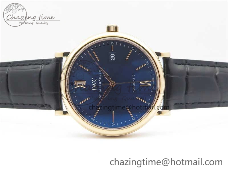 Functional Portofino Automatic RG IW356522 FKF 1:1 Best Edition Blue Dial on Black Croco Strap A 7109