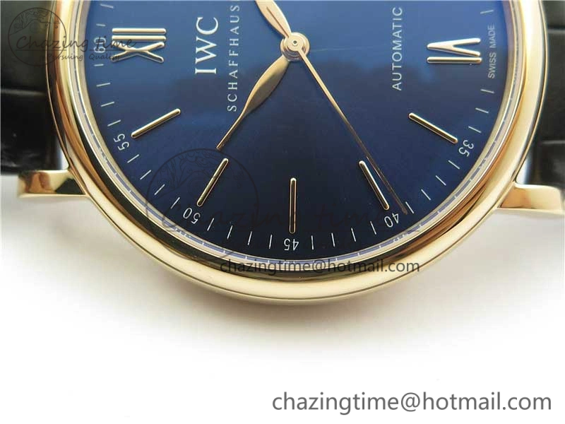 Functional Portofino Automatic RG IW356522 FKF 1:1 Best Edition Blue Dial on Black Croco Strap A 7109
