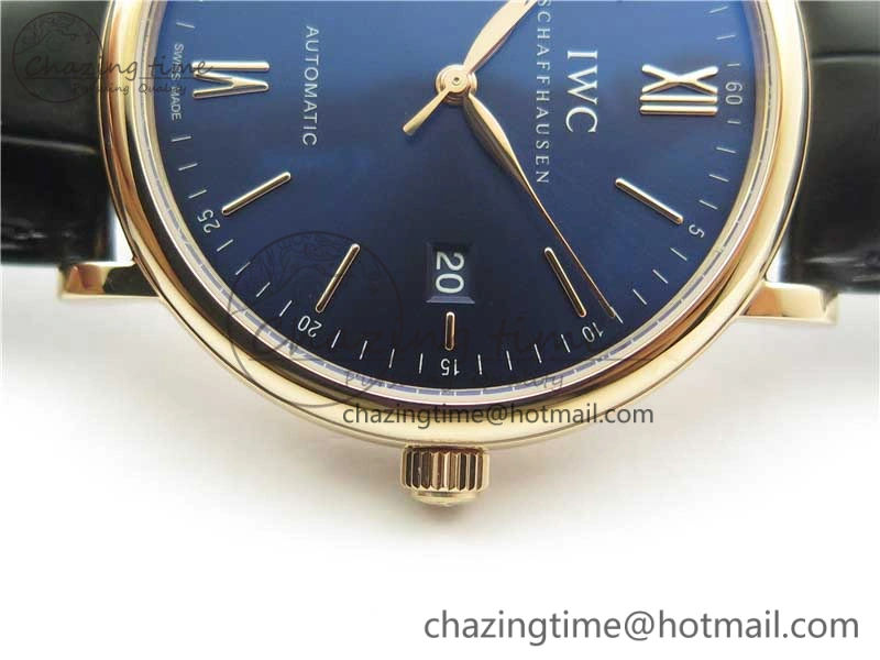 Functional Portofino Automatic RG IW356522 FKF 1:1 Best Edition Blue Dial on Black Croco Strap A 7109