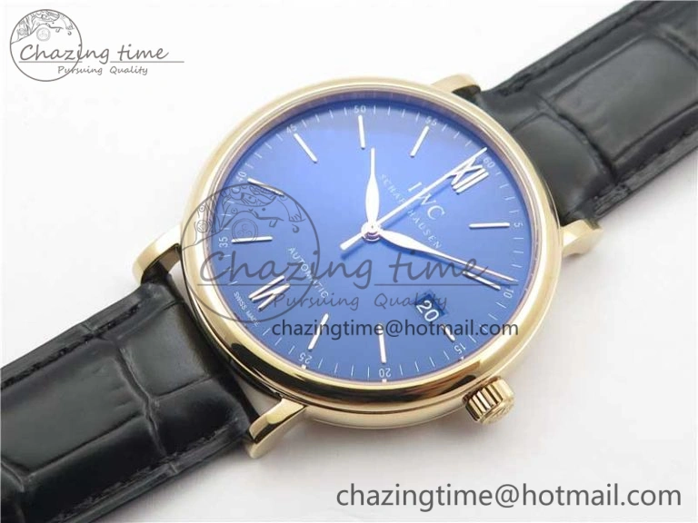 Functional Portofino Automatic RG IW356522 FKF 1:1 Best Edition Blue Dial on Black Croco Strap A 7109