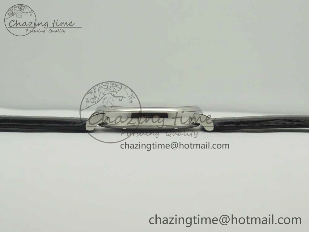 Portofino Automatic SS AF 1:1 Best Edition Black Dial on Black Croco Leather Strap A WeatherProof 7179