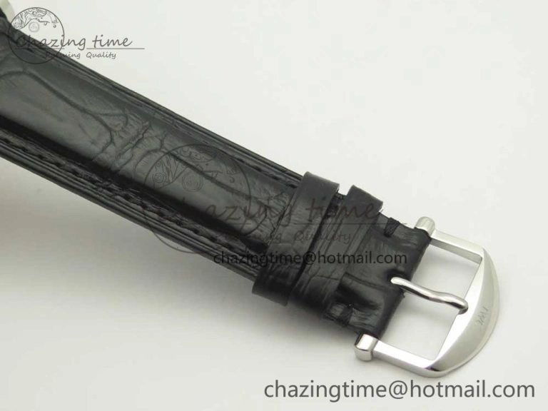 Portofino Automatic SS AF 1:1 Best Edition Black Dial on Black Croco Leather Strap A WeatherProof 7179