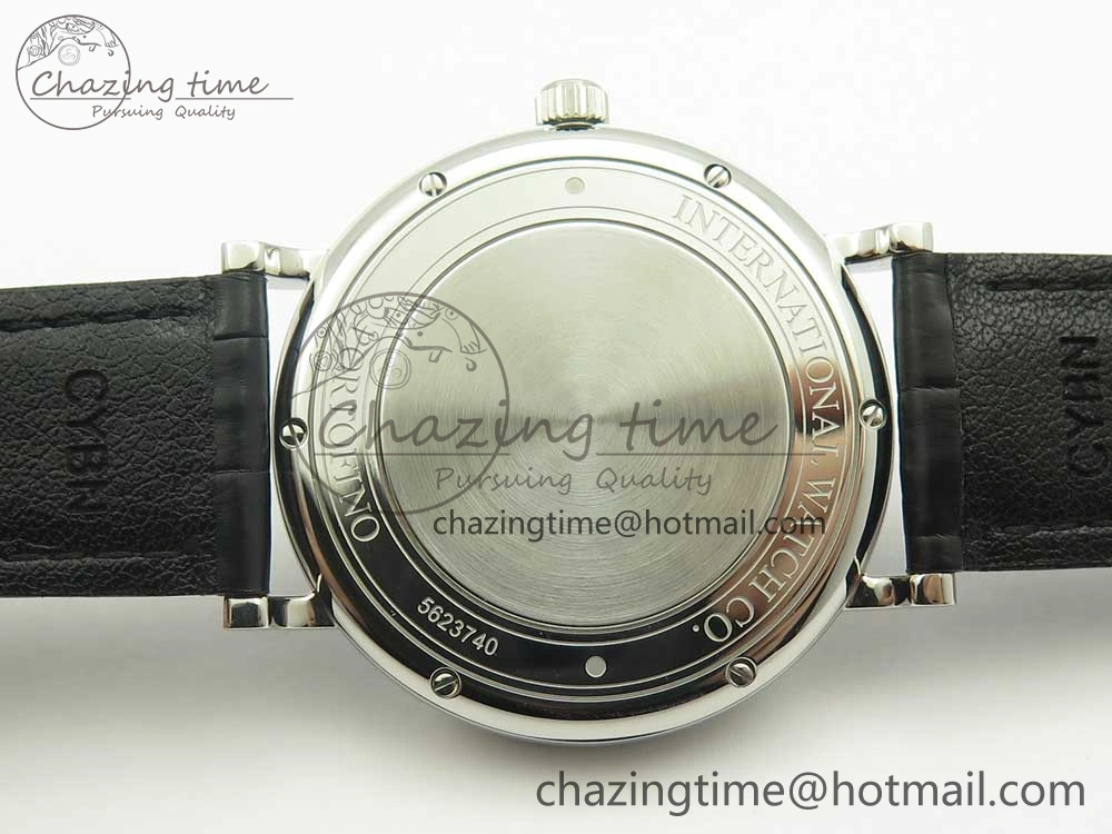 Portofino Automatic SS AF 1:1 Best Edition Black Dial on Black Croco Leather Strap A WeatherProof 7179
