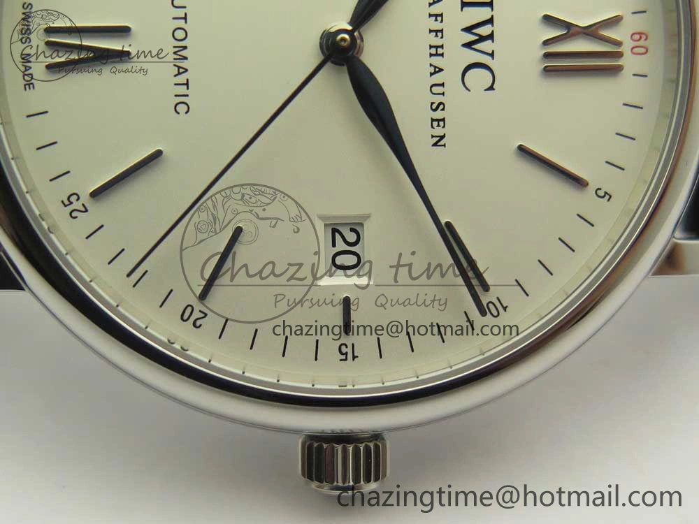 ZeroBulk Portofino Automatic SS AF 1:1 Best Edition White Dial on Black Croco Leather Strap A 7184