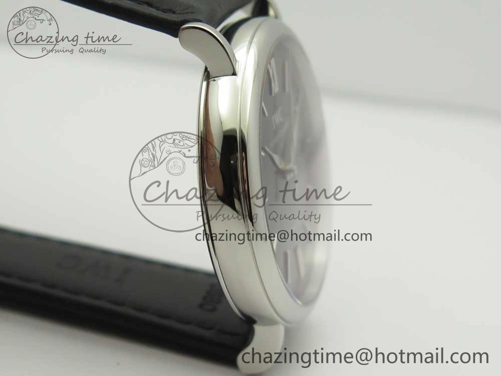 Lightweight Portofino Automatic SS FKF 1:1 Best Edition Black Dial on Black Leather Strap A 7136