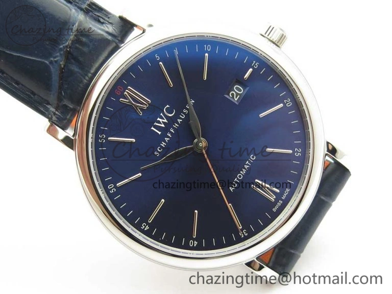 Portofino Automatic SS FKF 1:1 Best Edition Blue Dial on Blue Leather Strap A Resilient 7133