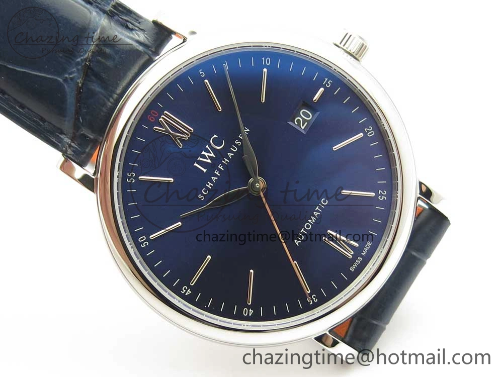 Portofino Automatic SS FKF 1:1 Best Edition Blue Dial on Blue Leather Strap A Resilient 7133