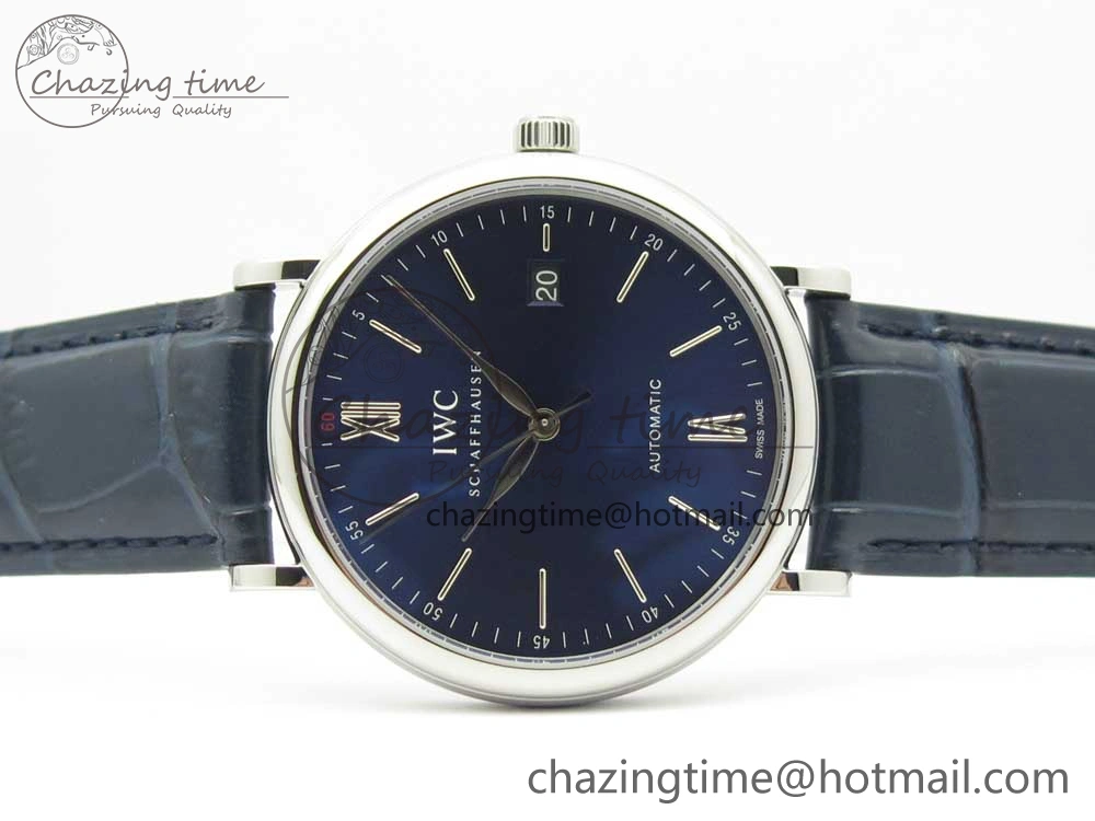 Portofino Automatic SS FKF 1:1 Best Edition Blue Dial on Blue Leather Strap A Resilient 7133