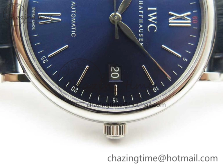 Portofino Automatic SS FKF 1:1 Best Edition Blue Dial on Blue Leather Strap A Resilient 7133