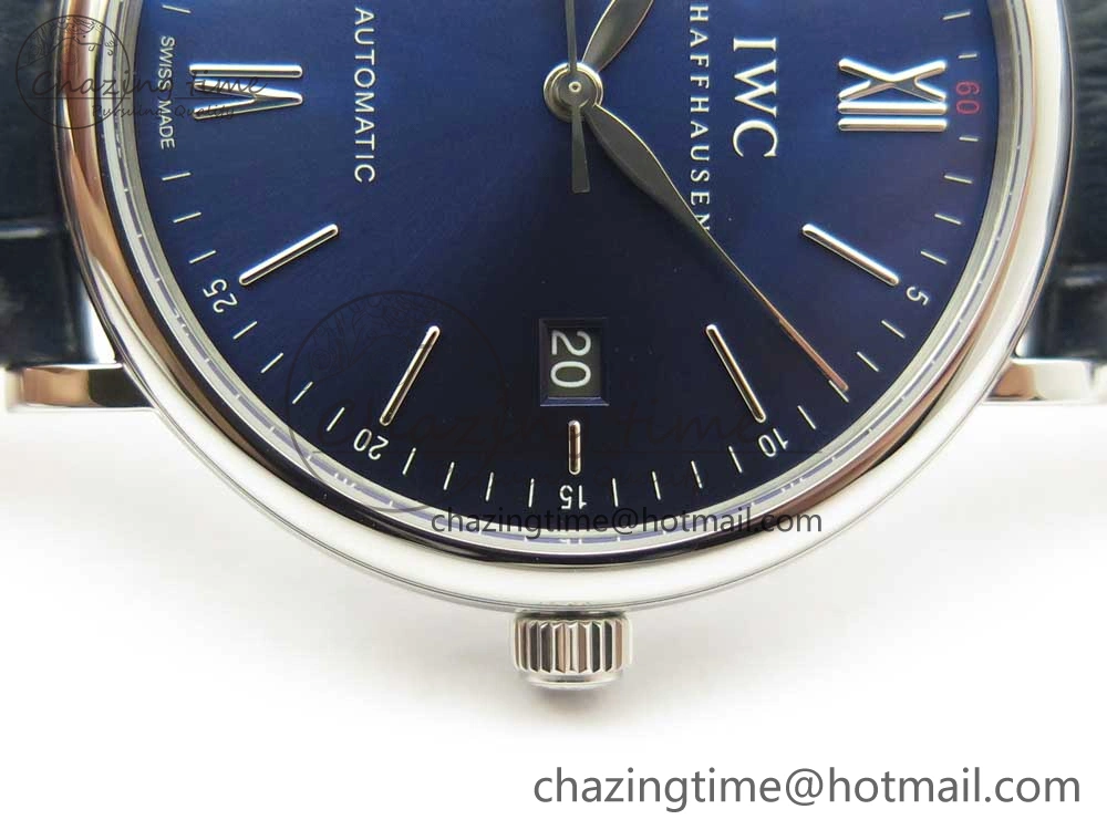 Portofino Automatic SS FKF 1:1 Best Edition Blue Dial on Blue Leather Strap A Resilient 7133