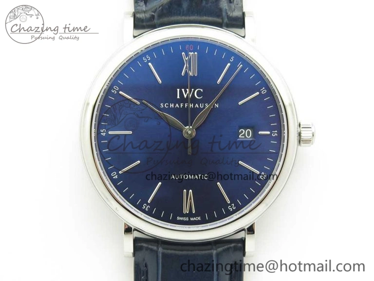 Portofino Automatic SS FKF 1:1 Best Edition Blue Dial on Blue Leather Strap A Resilient 7133