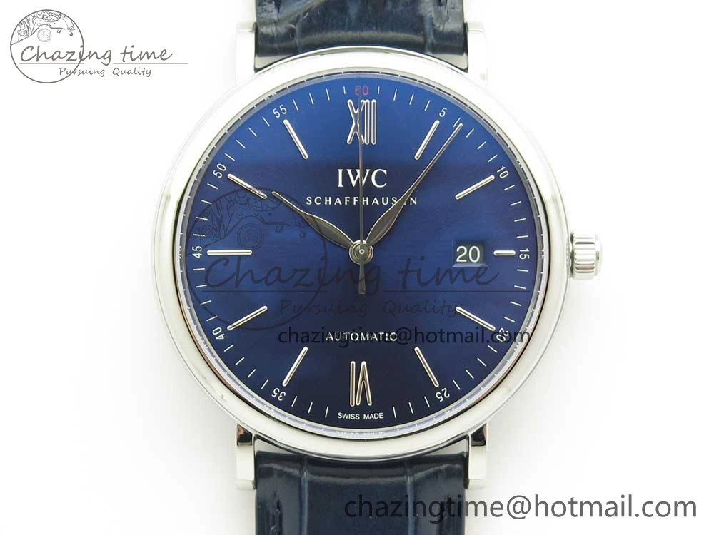 Portofino Automatic SS FKF 1:1 Best Edition Blue Dial on Blue Leather Strap A Resilient 7133
