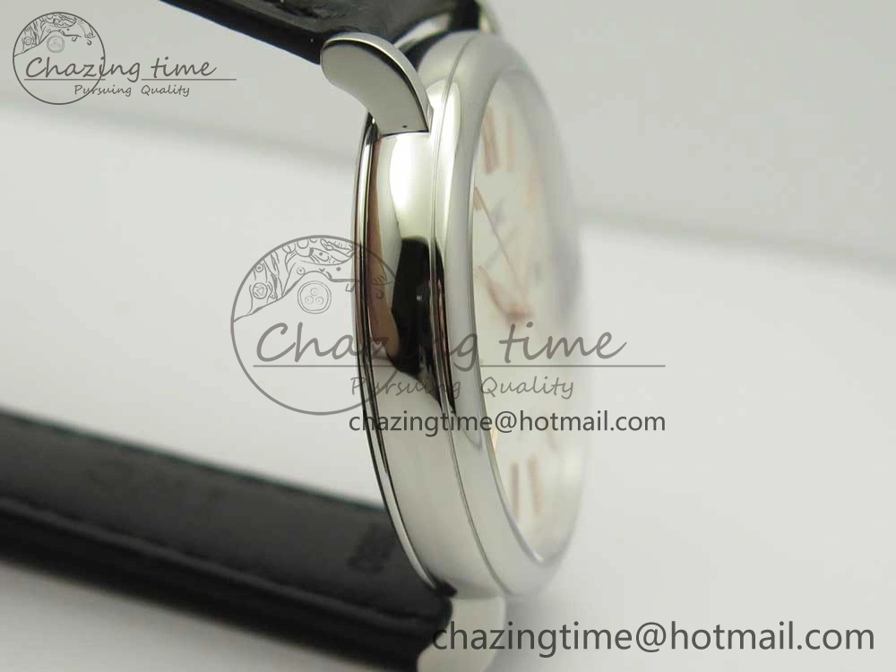 Portofino Automatic SS FKF 1:1 Best Edition White Dial RG Markers on Black Leather Strap A HighQuality 7141