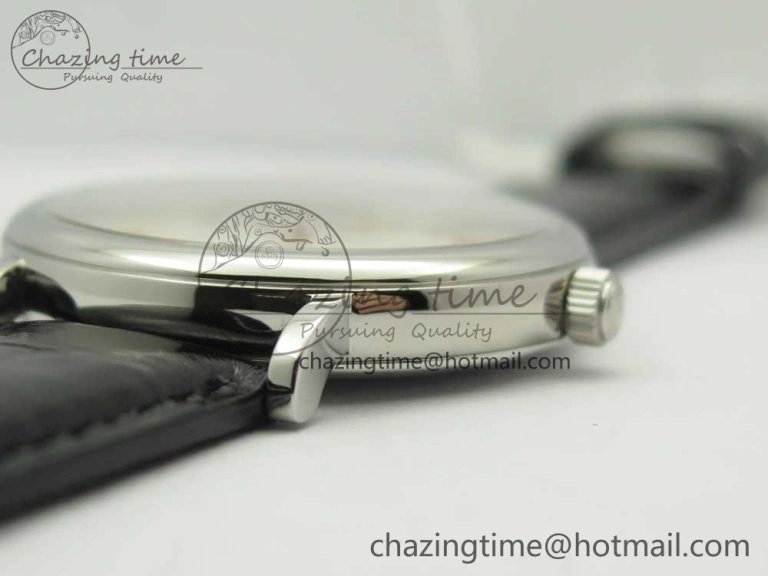 Portofino Automatic SS FKF 1:1 Best Edition White Dial RG Markers on Black Leather Strap A HighQuality 7141