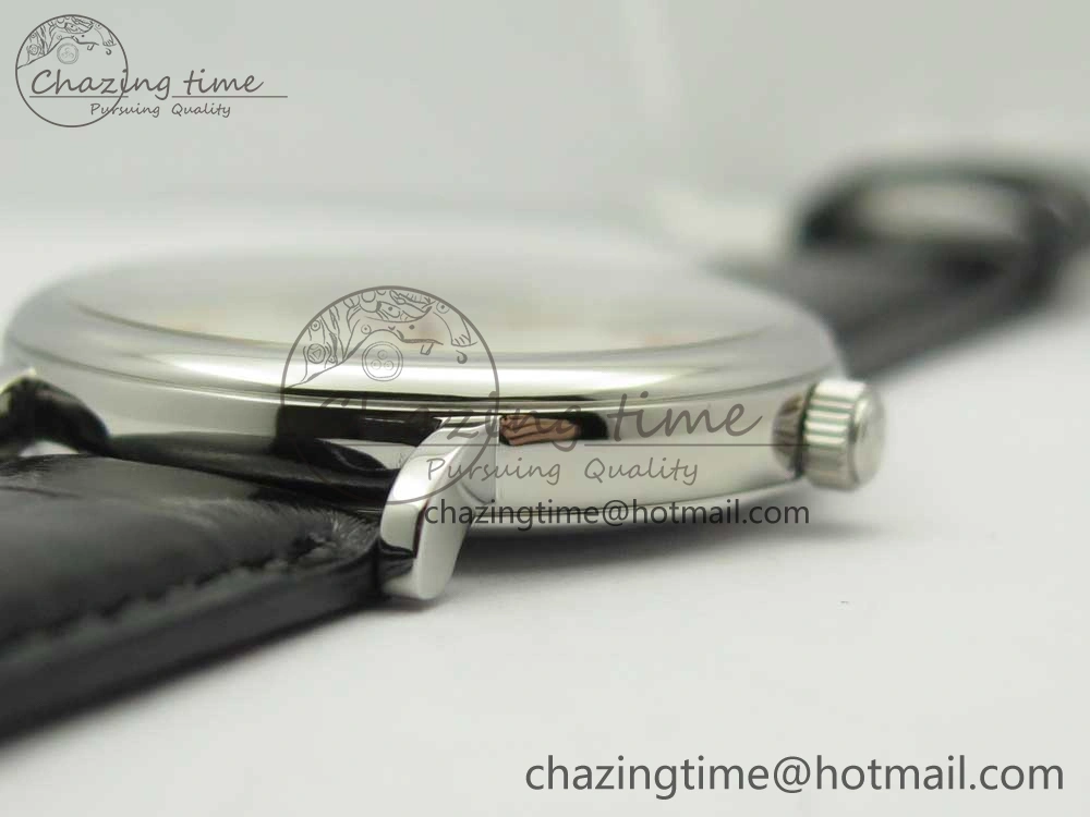 Portofino Automatic SS FKF 1:1 Best Edition White Dial RG Markers on Black Leather Strap A HighQuality 7141
