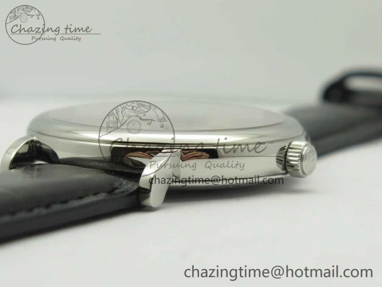 Portofino Automatic SS FKF 1:1 Best Edition White Dial SS Markers on Black Leather Strap A Lightweight 7138