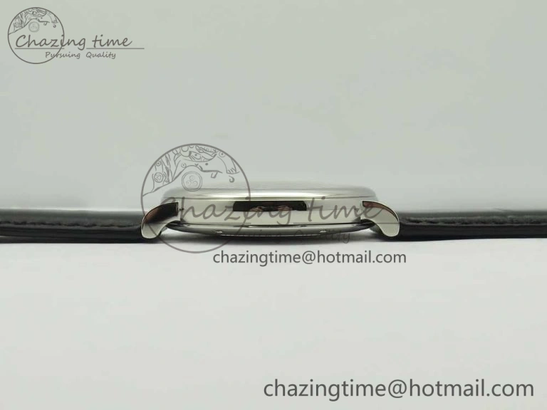 Portofino Automatic SS FKF 1:1 Best Edition White Dial SS Markers on Black Leather Strap A Lightweight 7138