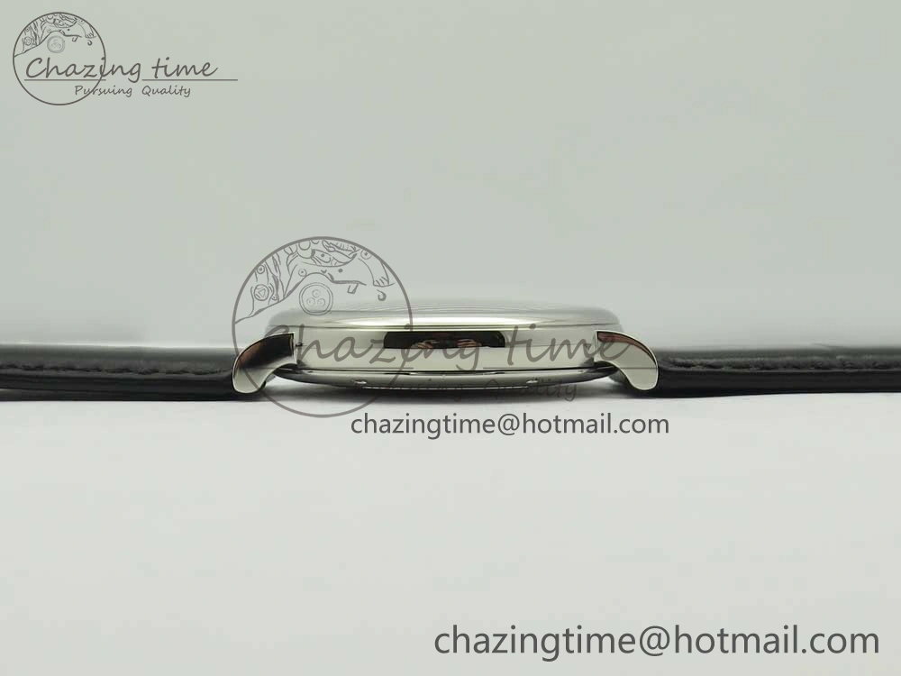Portofino Automatic SS FKF 1:1 Best Edition White Dial SS Markers on Black Leather Strap A Lightweight 7138