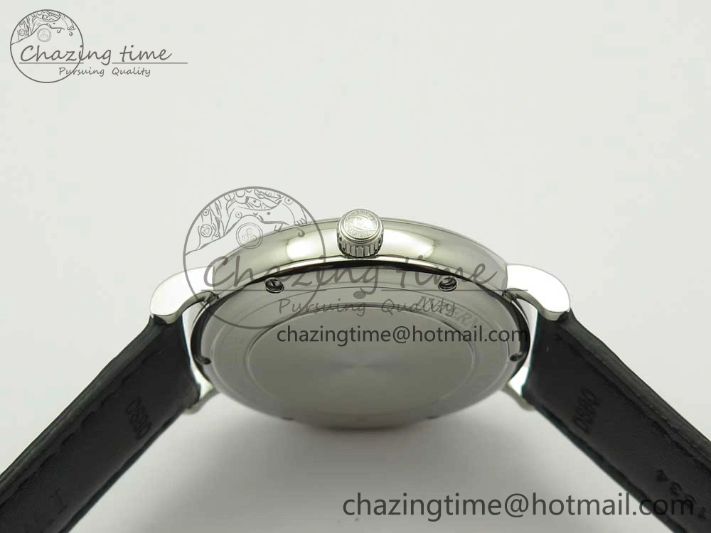 Portofino Automatic SS FKF 1:1 Best Edition White Dial SS Markers on Black Leather Strap A Lightweight 7138