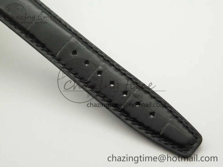 Portofino Automatic SS FKF 1:1 Best Edition White Dial SS Markers on Black Leather Strap A Lightweight 7138