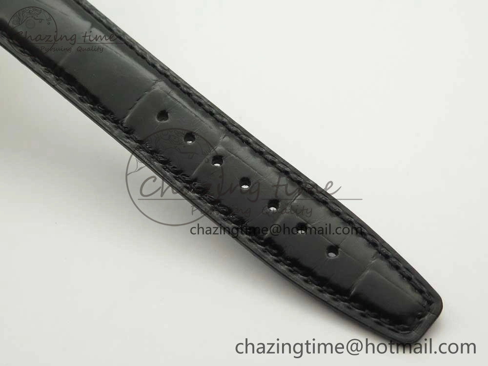 Portofino Automatic SS FKF 1:1 Best Edition White Dial SS Markers on Black Leather Strap A Lightweight 7138