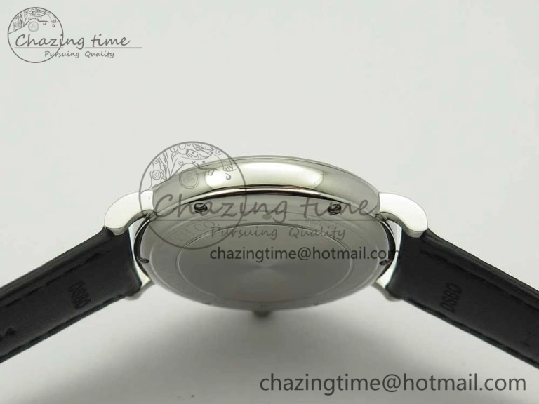 Portofino Automatic SS FKF 1:1 Best Edition White Dial SS Markers on Black Leather Strap A Lightweight 7138