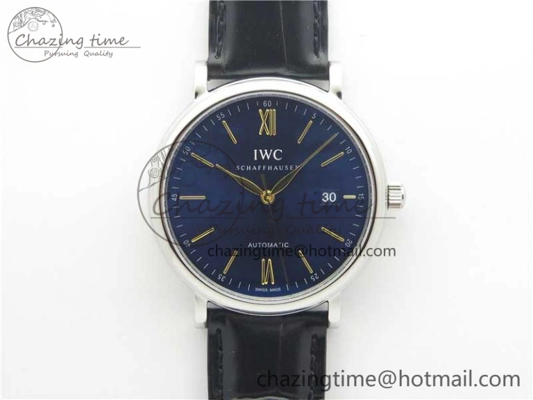 Portofino Automatic SS IW356523 FKF 1:1 Best Edition Blue Dial on Black Croco Strap A Efficient 7111