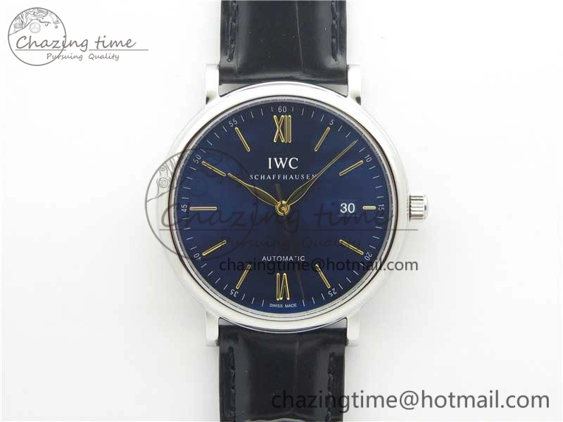 Portofino Automatic SS IW356523 FKF 1:1 Best Edition Blue Dial on Black Croco Strap A Efficient 7111