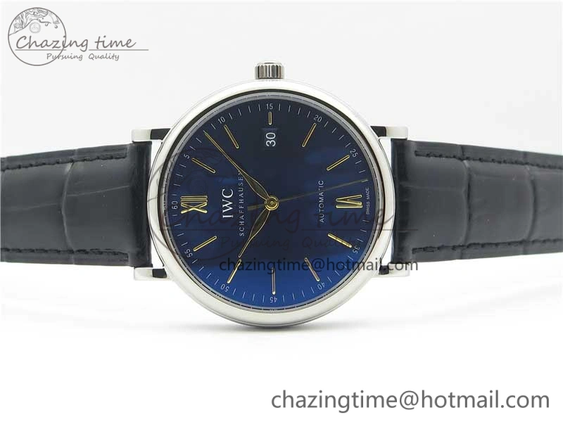 Portofino Automatic SS IW356523 FKF 1:1 Best Edition Blue Dial on Black Croco Strap A Efficient 7111