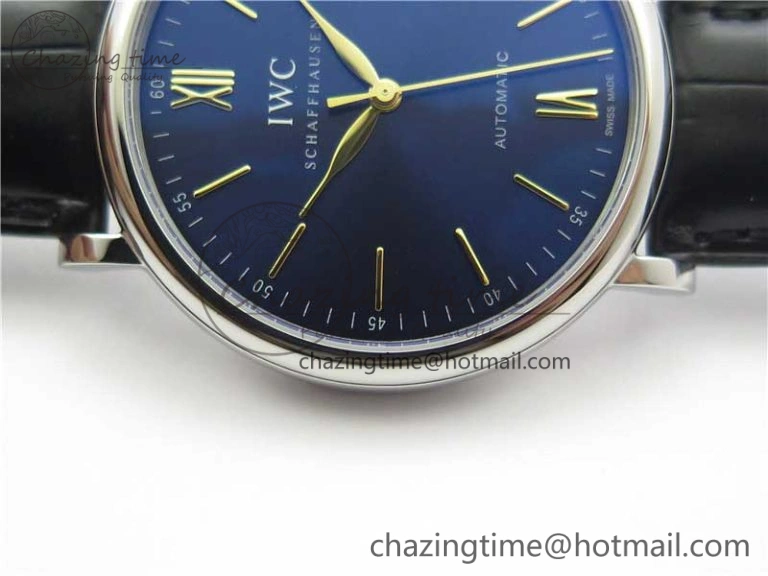 Portofino Automatic SS IW356523 FKF 1:1 Best Edition Blue Dial on Black Croco Strap A Efficient 7111