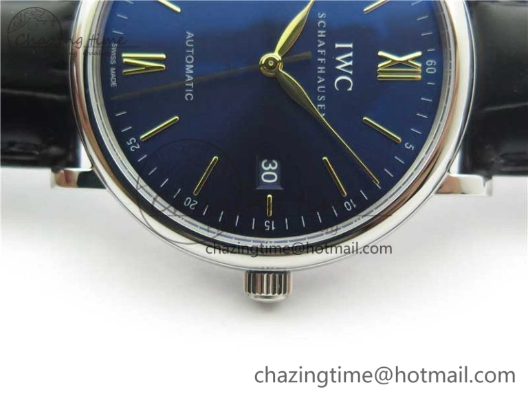Portofino Automatic SS IW356523 FKF 1:1 Best Edition Blue Dial on Black Croco Strap A Efficient 7111