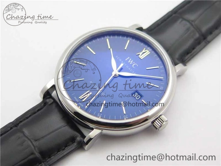 Portofino Automatic SS IW356523 FKF 1:1 Best Edition Blue Dial on Black Croco Strap A Efficient 7111