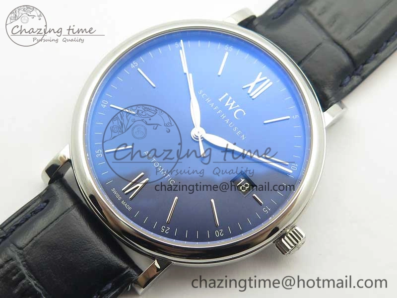 SportInspired Portofino Automatic SS MKF 1:1 Best Edition Blue Dial On Blue Leather Strap MIYOTA 9015 V 7201