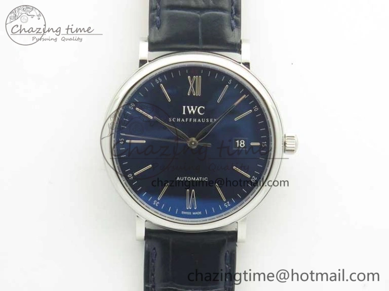 SportInspired Portofino Automatic SS MKF 1:1 Best Edition Blue Dial On Blue Leather Strap MIYOTA 9015 V 7201