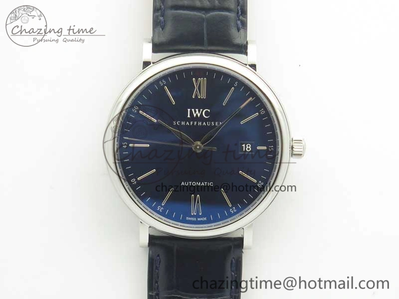 SportInspired Portofino Automatic SS MKF 1:1 Best Edition Blue Dial On Blue Leather Strap MIYOTA 9015 V 7201