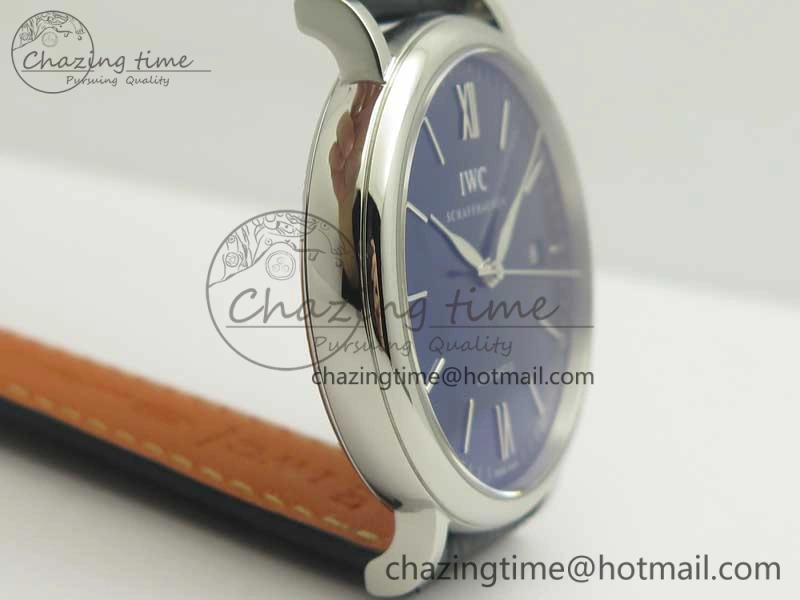 SportInspired Portofino Automatic SS MKF 1:1 Best Edition Blue Dial On Blue Leather Strap MIYOTA 9015 V 7201