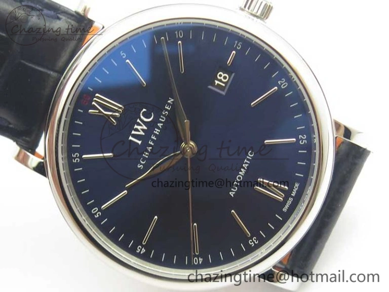 SportInspired Portofino Automatic SS MKF 1:1 Best Edition Blue Dial On Blue Leather Strap MIYOTA 9015 V 7201
