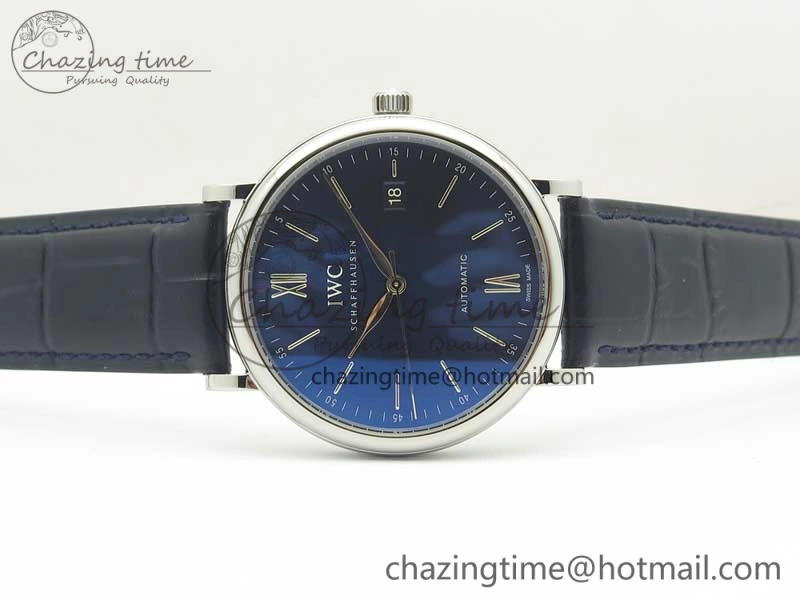 SportInspired Portofino Automatic SS MKF 1:1 Best Edition Blue Dial On Blue Leather Strap MIYOTA 9015 V 7201