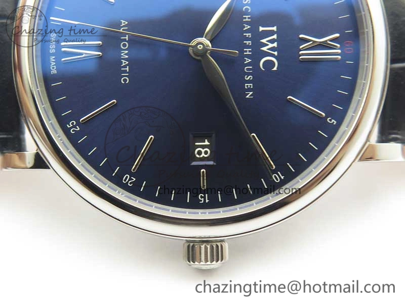 SportInspired Portofino Automatic SS MKF 1:1 Best Edition Blue Dial On Blue Leather Strap MIYOTA 9015 V 7201