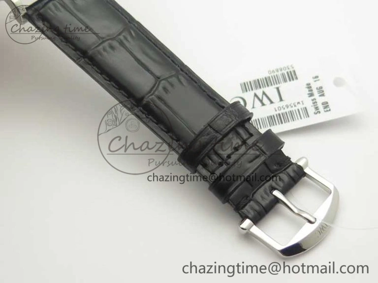 Portofino Automatic SS MKF 1:1 Best Edition White Dial On Black Leather Strap MIYOTA 9015 V BestValue 7204