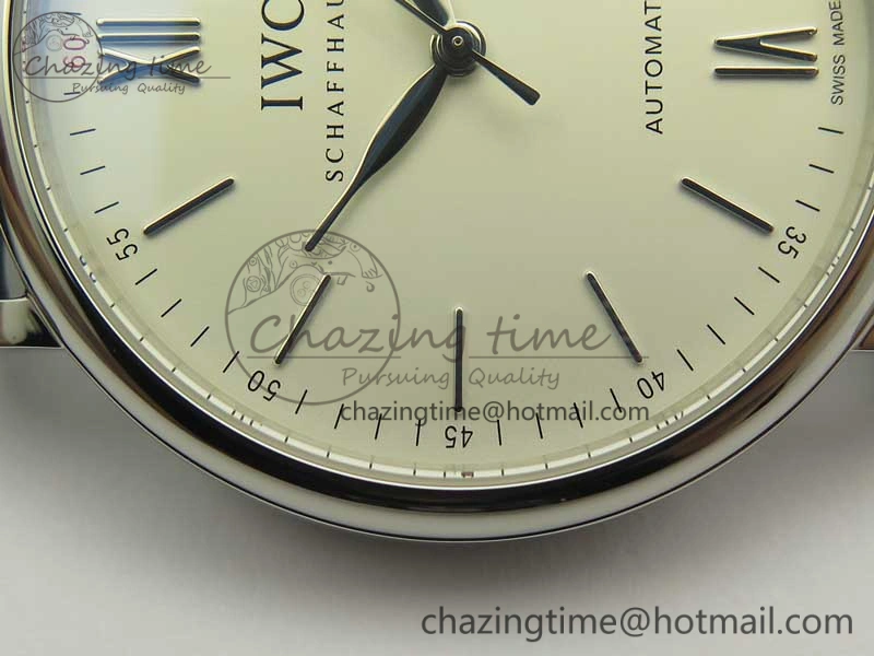 Portofino Automatic SS MKF 1:1 Best Edition White Dial On Black Leather Strap MIYOTA 9015 V BestValue 7204